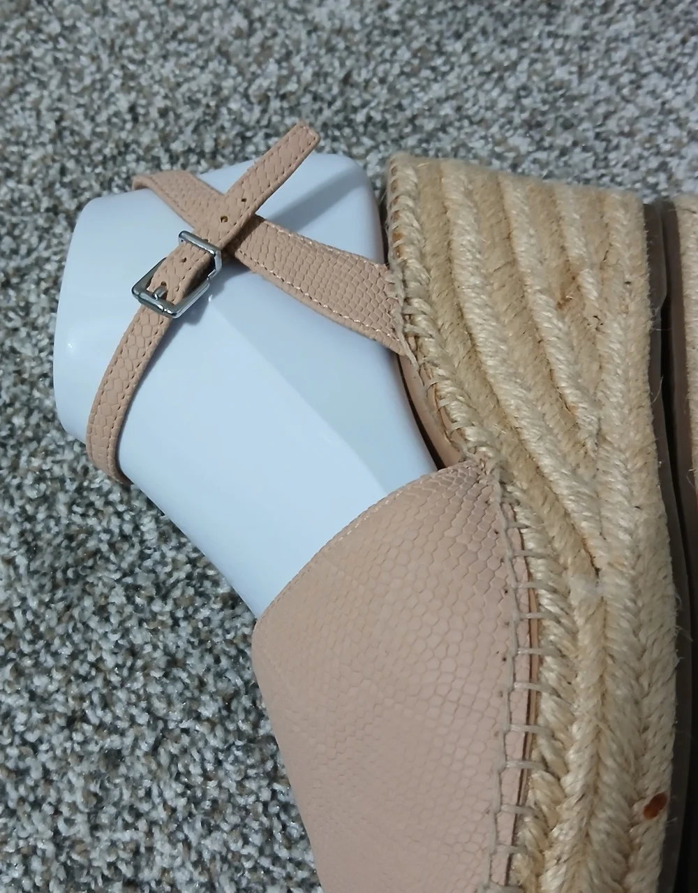Franco Sarto Neutral Beige Espadrille Wedge Sandals